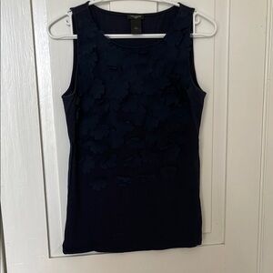 Ann Taylor Navy Fitted Sleeveless Tank Top